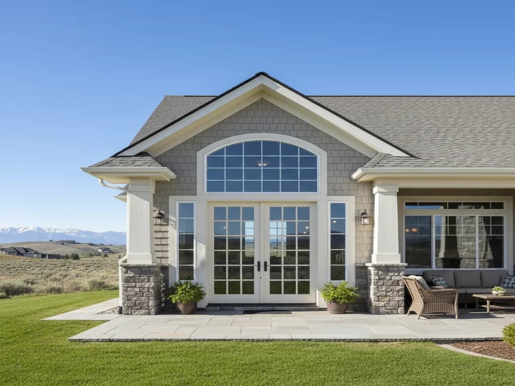 Exterior French doors with divided-light glass on a home — French Doors in Star, Ada County, Idaho